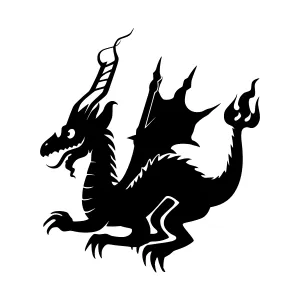 Black Dragon Silhouette Vector Illustration