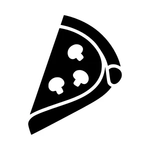Pizza Slice Icon - Black Silhouette