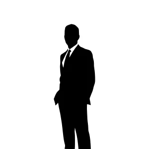 Silhouette Businessman Standing - Minimalist Vector