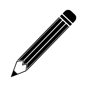 Black Pencil Icon - Simple Line Art