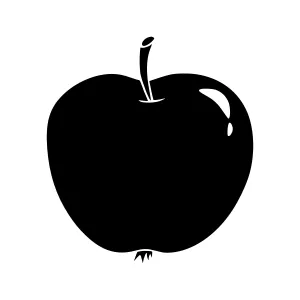 Black Apple Silhouette Icon