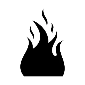 Black Flame Icon - Vector Illustration