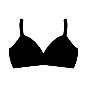 Silhouette Bra Icon - Black Outline