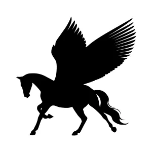 Silhouette Pegasus Flying Horse Graphic
