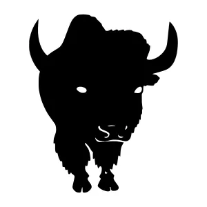 Black Bison Silhouette Vector Illustration