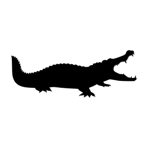 Black Crocodile Silhouette Vector Icon