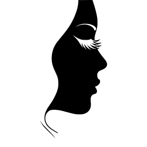Black Silhouette Woman Eye Makeup
