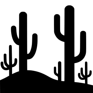 Desert Cactus Silhouette Vector Illustration