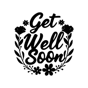 Get Well Soon Floral Illustration