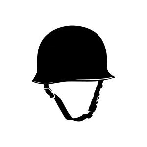 Military Helmet Silhouette Vector Icon