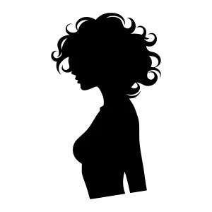 Black Silhouette Woman Profile - Elegant Hair