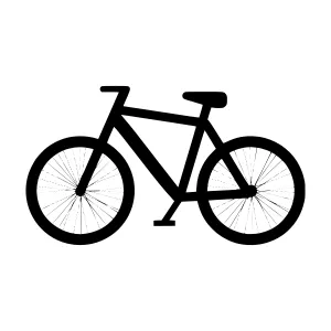 Silhouette Bicycle Icon - Minimalist Vector Illustration