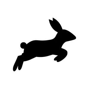 Black Rabbit Silhouette Jumping