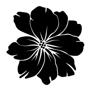 Black Flower Silhouette Vector Graphic