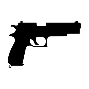 Black Silhouette Pistol Icon