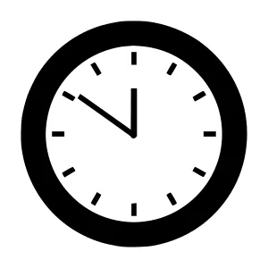 Black Clock Icon - Simple Vector Design