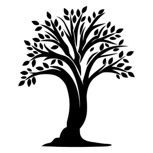 Black Tree Silhouette Vector Illustration
