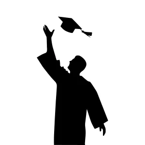 Silhouette Graduation - Cap Toss