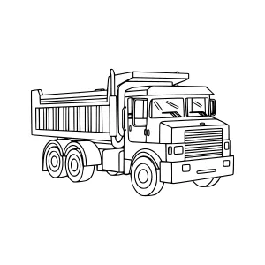 Line Art Dump Truck Illustration