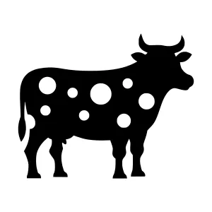 Black Spotted Cow Silhouette