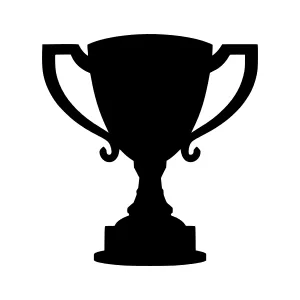 Black Trophy Icon - Vector Illustration