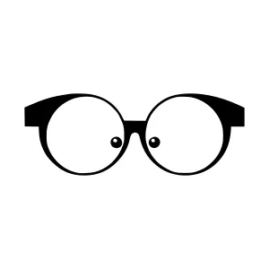 Black Glasses Icon - Vector Illustration