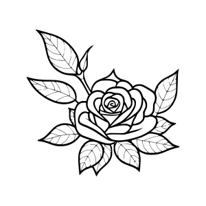 Black Rose Illustration - Floral Graphic