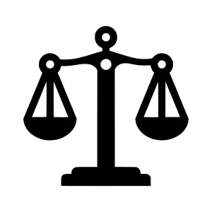 Scales of Justice Icon - Vector Illustration