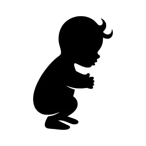 Baby Silhouette Prayer Pose