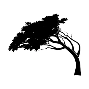 Silhouette Tree - Minimalist Black Tree Graphic