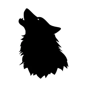 Silhouette Wolf Howl - Black Vector Graphic