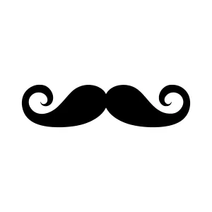 Black Mustache Icon - Vector Illustration
