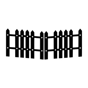 Black Wooden Fence Outline Vector Illustration