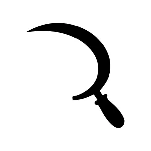 Vintage Sickle Icon - Black Silhouette