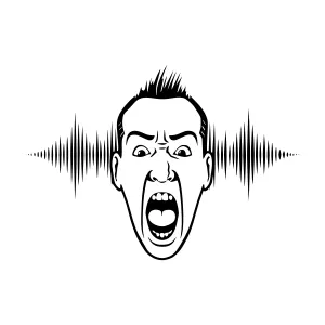 Angry Face Soundwave Illustration