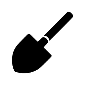 Black Spade Icon - Gardening Tool Vector