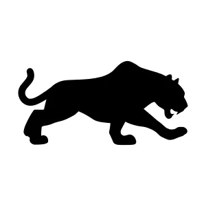 Silhouette Panther Running - Vector Graphic