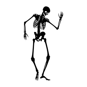 Skeleton Dancing - Black Silhouette