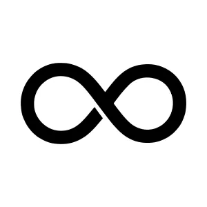 Black Infinity Loop Icon - Vector Design