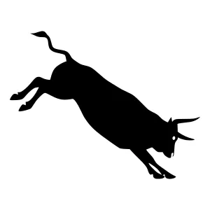 Silhouette Bull Jumping - Vector Graphic