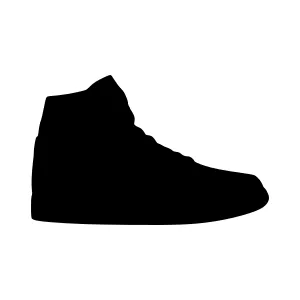 Silhouette Sneaker - Black High Top Shoe Vector