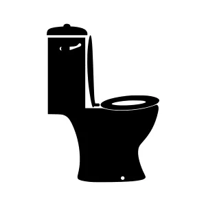 Simple Toilet Icon - Black Silhouette