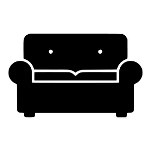 Simple Sofa Icon - Black Silhouette