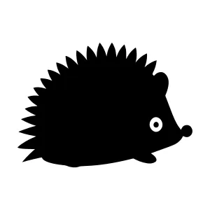 Black Hedgehog Silhouette Vector Icon