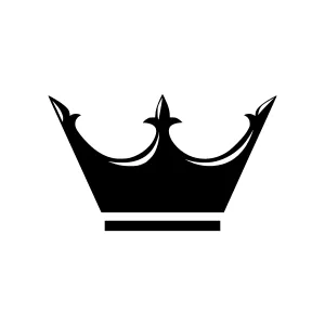 Black Crown Icon - Vector Illustration