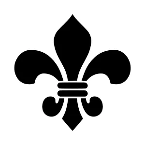 Black Fleur-de-Lis Emblem Vector Icon
