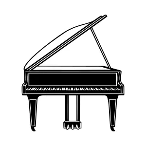 Black & White Piano Silhouette
