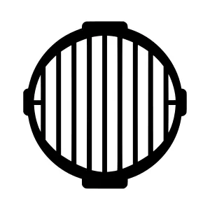 Circular Grill Icon - Black Outline