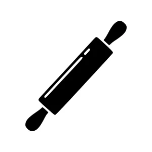 Rolling Pin Icon - Simple Black Outline