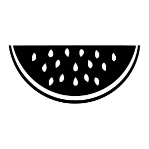 Watermelon Slice Icon - Black Silhouette